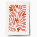 Πόστερ LOVE FLORAL RED AND PINK