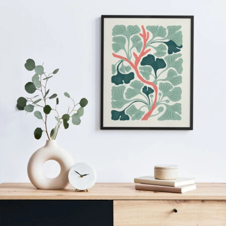 Πόστερ MATISSE STYLE FLORAL MINT AND PINK - Botanical - Λουλούδια