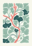 Πόστερ MATISSE STYLE FLORAL MINT AND PINK