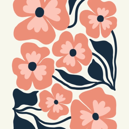 Πόστερ MATISSE STYLE FLORAL PINK AND BLUE - Botanical - Λουλούδια Sticky 3