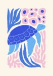 Πόστερ MATISSE STYLE SEA TURTLE