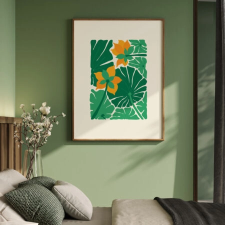 Πόστερ MATISSE STYLE TROPICAL ORANGE AND GREEN FLOWERS 2 - Botanical - Λουλούδια