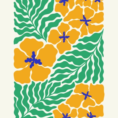 Πόστερ MATISSE STYLE TROPICAL ORANGE AND GREEN FLOWERS - Abstract - Αφηρημένα Sticky 3