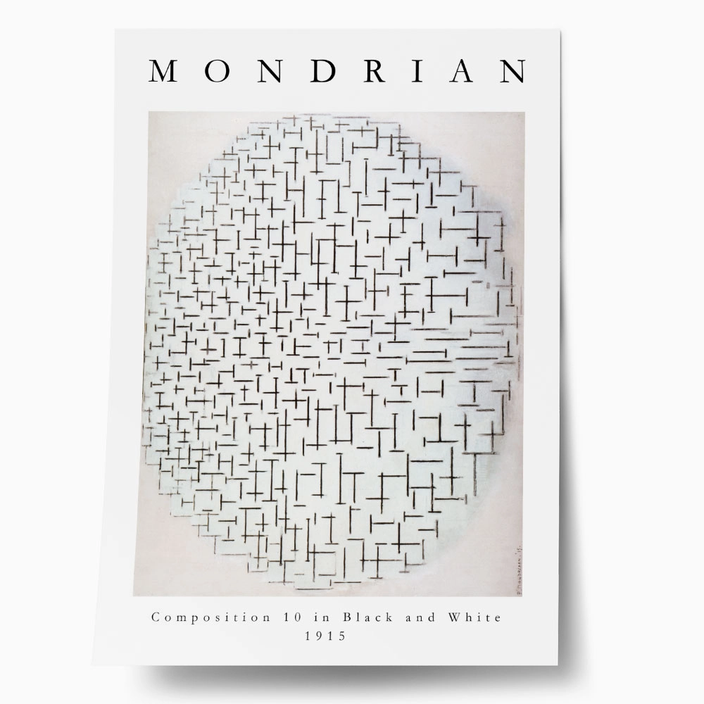 Πόστερ MONDRIAN - COMPOSITION 10 IN BLACK AND WHITE