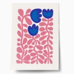 Πόστερ PINK AND BLUE ABSTRACT FLORAL