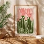 Πόστερ PINK AND GREEN FLOWERS