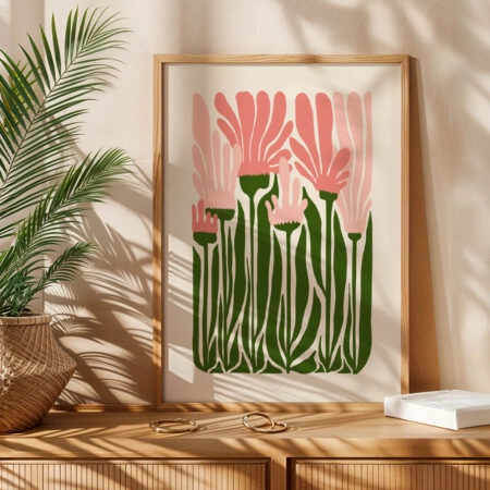 Πόστερ PINK AND GREEN FLOWERS - Botanical - Λουλούδια