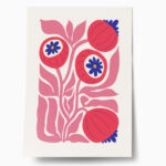 Πόστερ PINK AND RED ABSTRACT FLORAL