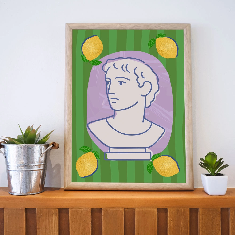 Πόστερ STATUE HEAD ILLUSTRATION