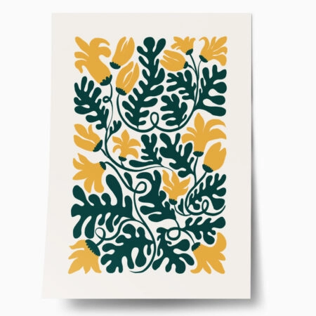Πόστερ YELLOW AND GREEN FLOWERS - Botanical - Λουλούδια Sticky 1