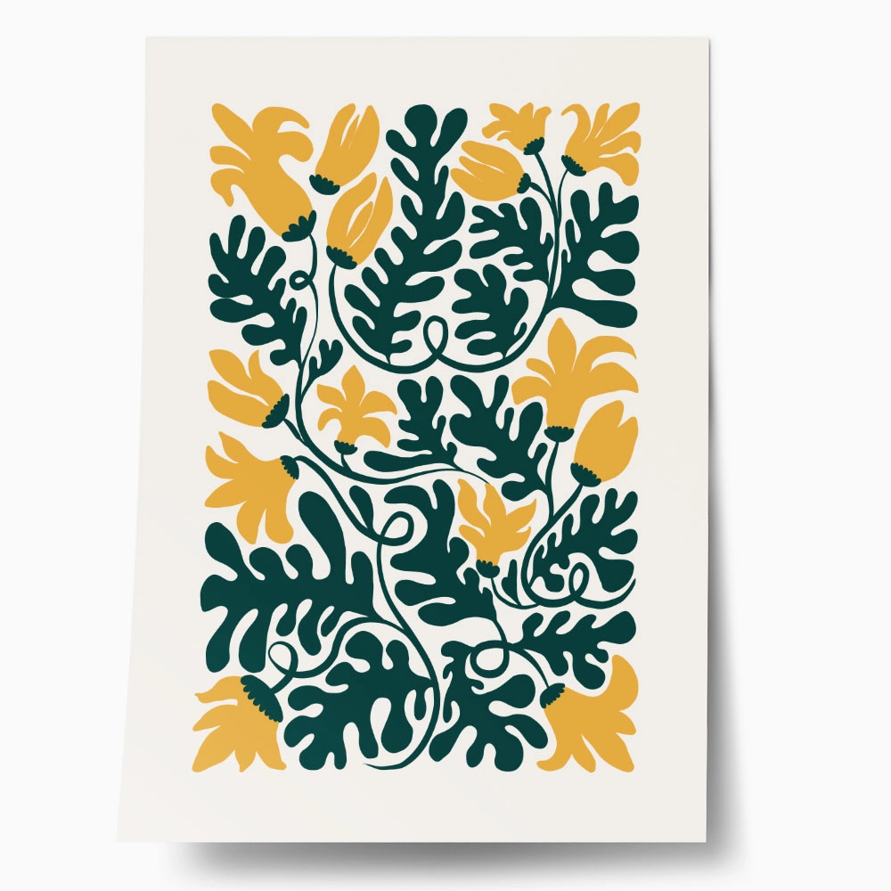 Πόστερ YELLOW AND GREEN FLOWERS