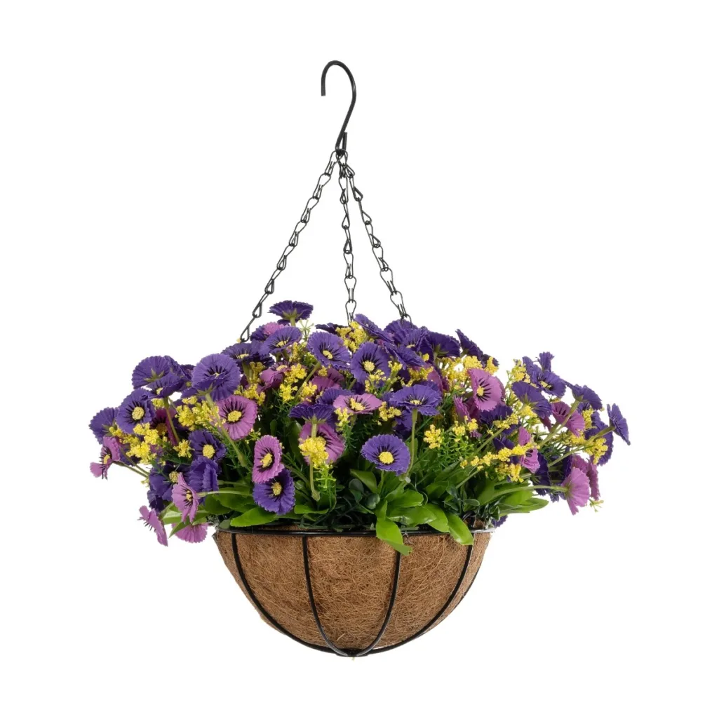 GERBERA HANGING PLANT 20637 Τεχνητό Κρεμαστό Διακοσμητικό Φυτό Ζέρμπερας Μ40 x Π40 x Y46cm