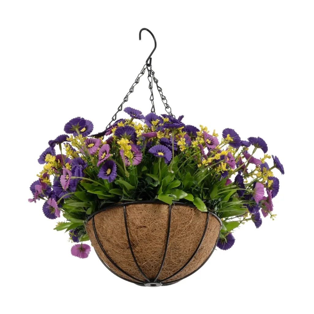 GERBERA HANGING PLANT 20637 Τεχνητό Κρεμαστό Διακοσμητικό Φυτό Ζέρμπερας Μ40 x Π40 x Y46cm