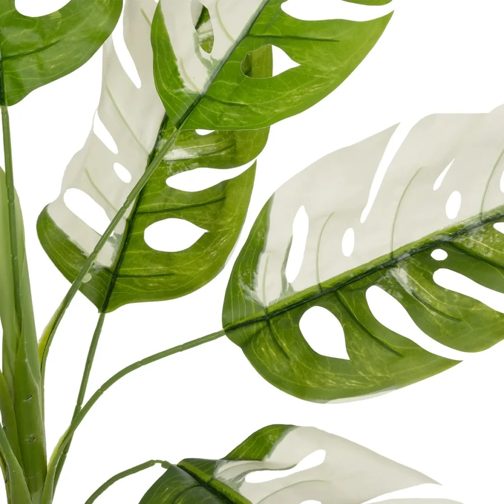 ALBINO MONSTERA 20938 Τεχνητό Διακοσμητικό Φυτό Πράσινη & Λευκή Μονστέρα Μ90 x Π90 x Υ90cm