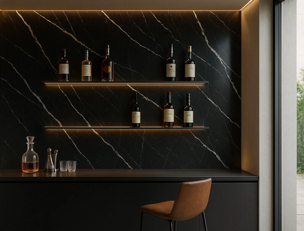 PVC Panel τοιχου 122cm x 280cm x 2,8mm CARRARA BLACK 204