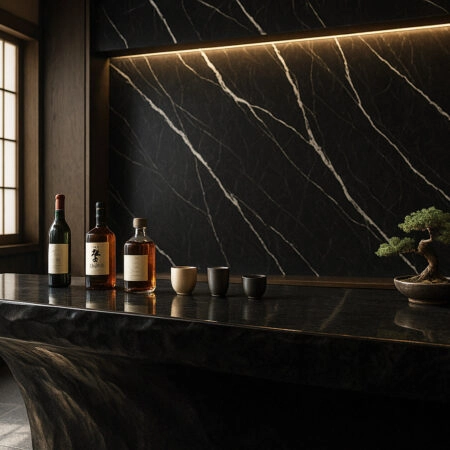 PVC Panel τοιχου 122cm x 280cm x 2,8mm CARRARA BLACK 204 -  Sticky 4