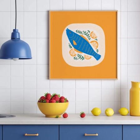 Πόστερ ABSTRACT FISH PLATE - Food & Drink