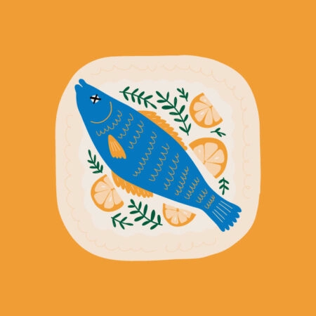 Πόστερ ABSTRACT FISH PLATE - Food & Drink Sticky 3