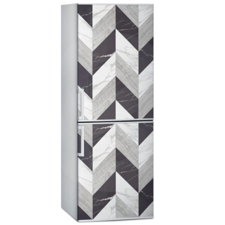 Αυτοκόλλητο ψυγείου BLACK AND WHITE MARBLE GEOMETRICAL - Απομιμηση υλικων