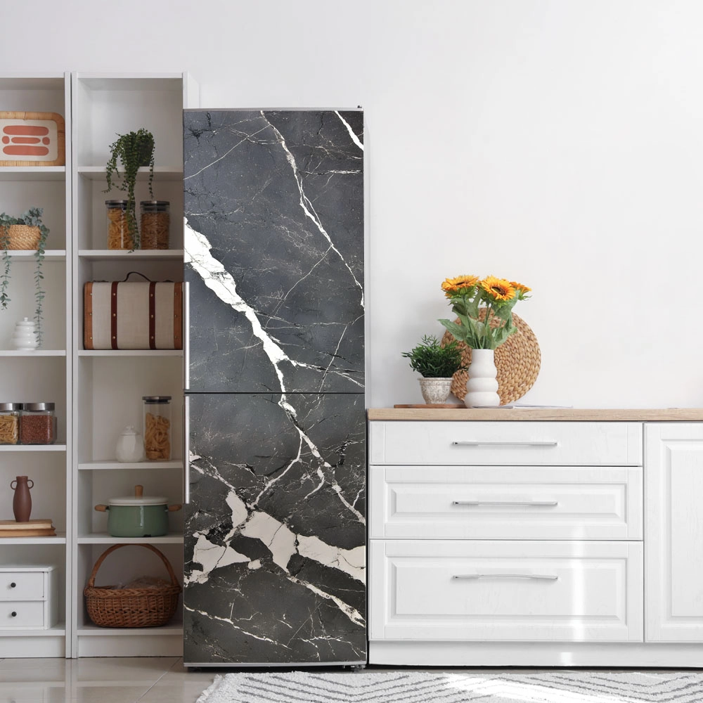 Αυτοκόλλητο ψυγείου BLACK AND WHITE MARBLE