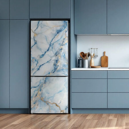 Αυτοκόλλητο ψυγείου BLUE AND WHITE MARBLE - Απομιμηση υλικων Sticky 1