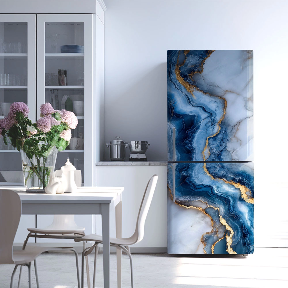 Αυτοκόλλητο ψυγείου BLUE AND GOLD MARBLE