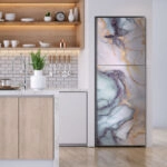 Αυτοκόλλητο ψυγείου BLUE PINK GOLD MARBLE