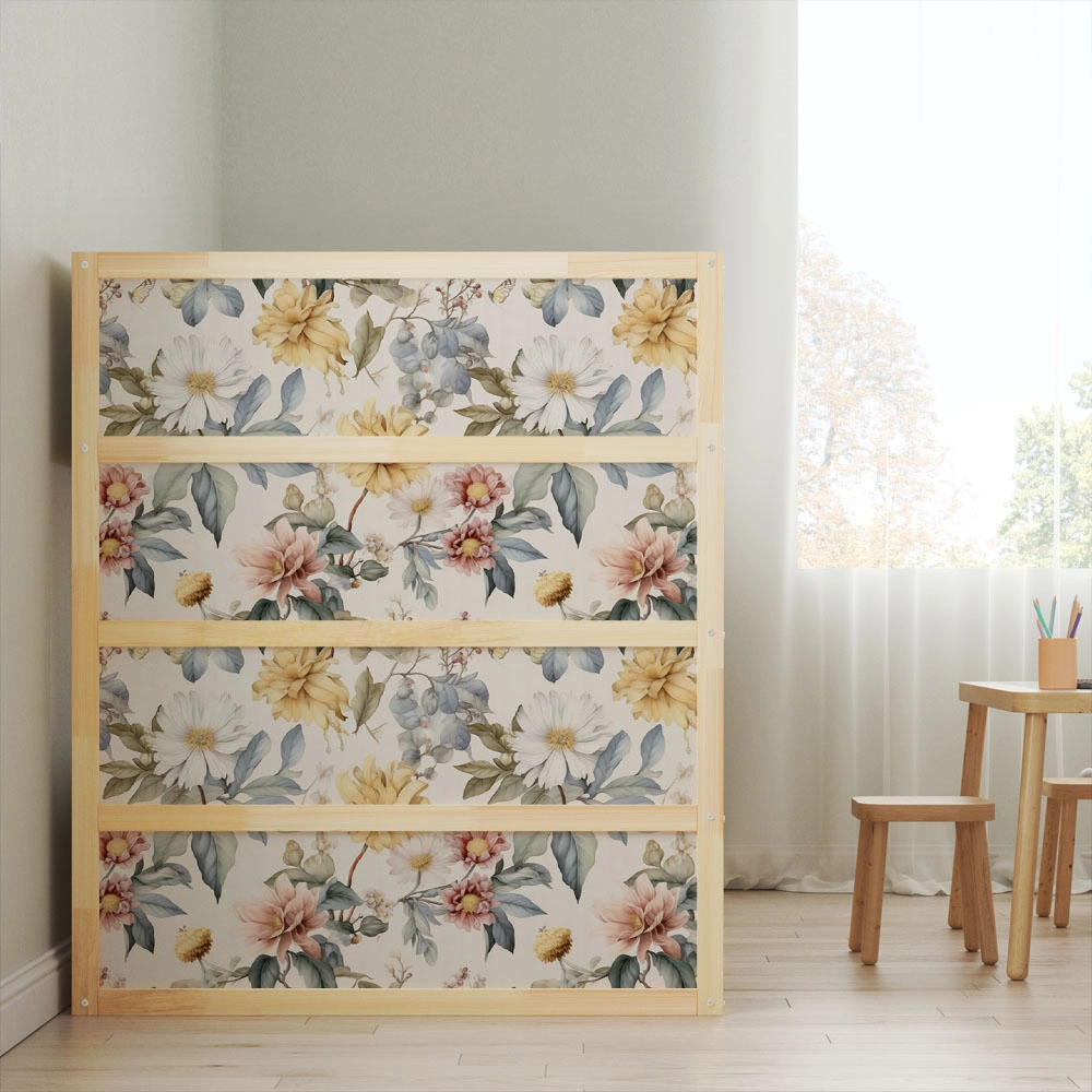 Αυτοκολλητα Επίπλων για Κρεβάτι KURA BOHO FLOWERS