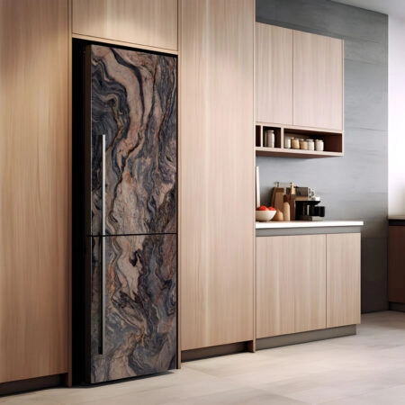 Αυτοκόλλητο ψυγείου BROWN AND BEIGE MARBLE - Απομιμηση υλικων Sticky 1