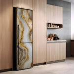 Αυτοκόλλητο ψυγείου BROWN AND GOLD MARBLE