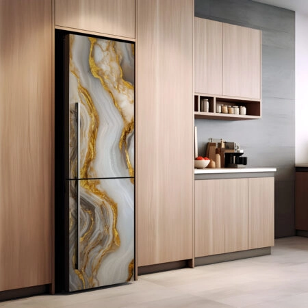 Αυτοκόλλητο ψυγείου BROWN AND GOLD MARBLE - Απομιμηση υλικων Sticky 1