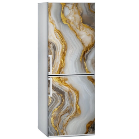 Αυτοκόλλητο ψυγείου BROWN AND GOLD MARBLE - Απομιμηση υλικων