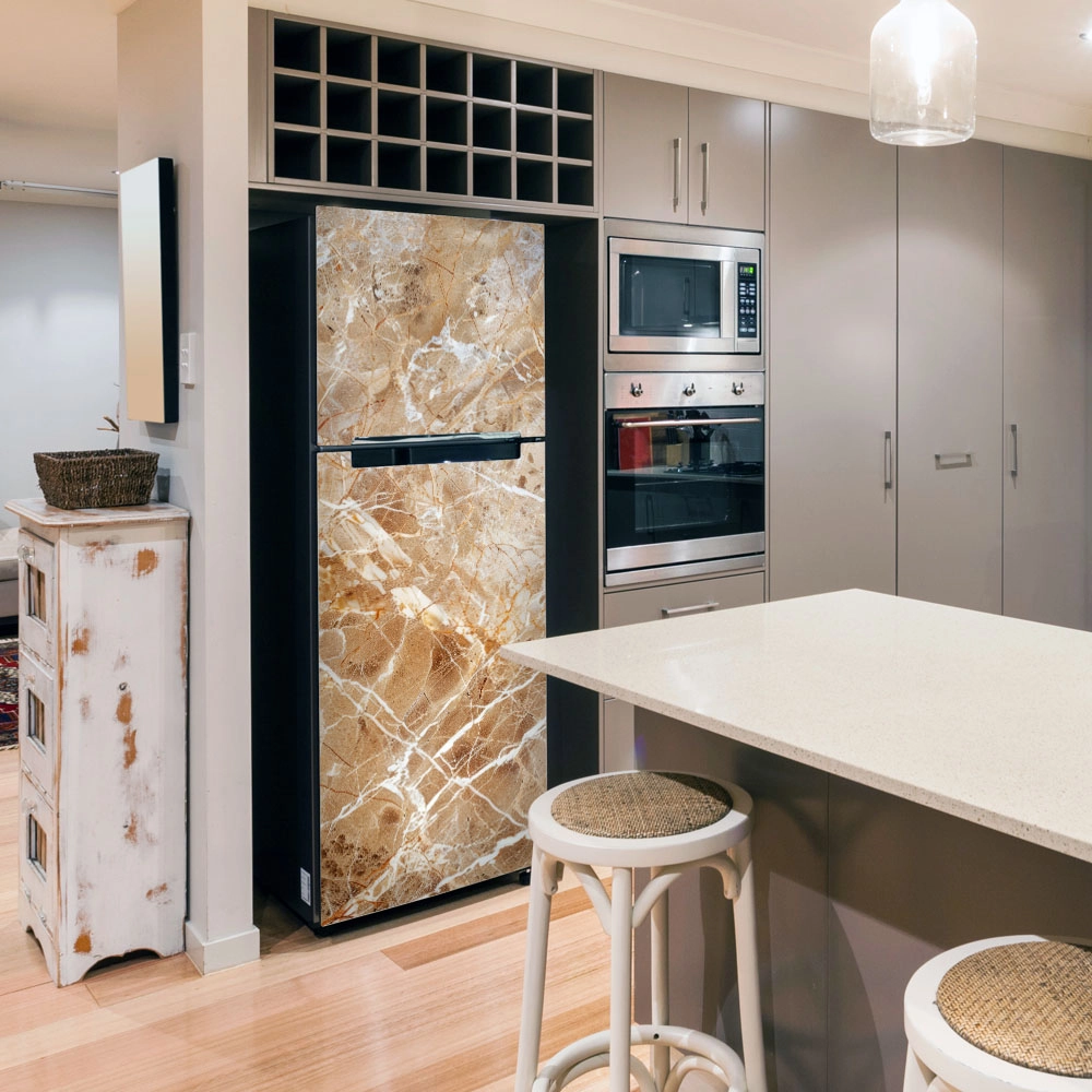 Αυτοκόλλητο ψυγείου BROWN AND WHITE MARBLE