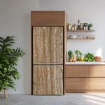 Αυτοκόλλητο ψυγείου BROWN STRIPES MARBLE
