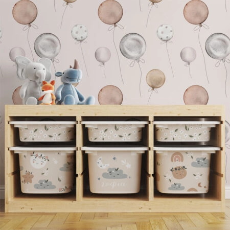 Αυτοκόλλητα για Κουτιά Αποθήκευσης Trofast CUTE CLOUDS - Αυτοκόλλητα για κουτιά IKEA TROFAST