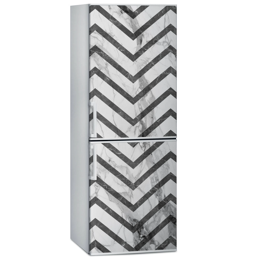 Αυτοκόλλητο ψυγείου GEOMETRIC BLACK AND WHITE MARBLE