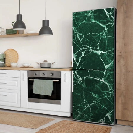 Αυτοκόλλητο ψυγείου GREEN AND WHITE MARBLE - Απομιμηση υλικων Sticky 1