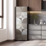 Αυτοκόλλητο ψυγείου MARBLE BEIGE CIRCLES GEOMETRICAL