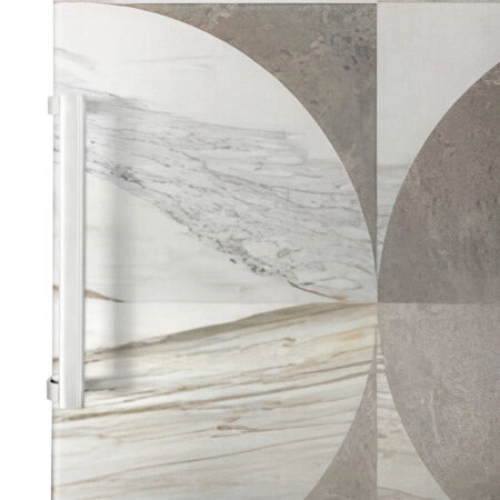 Αυτοκόλλητο ψυγείου MARBLE BEIGE CIRCLES GEOMETRICAL - Απομιμηση υλικων Sticky 2