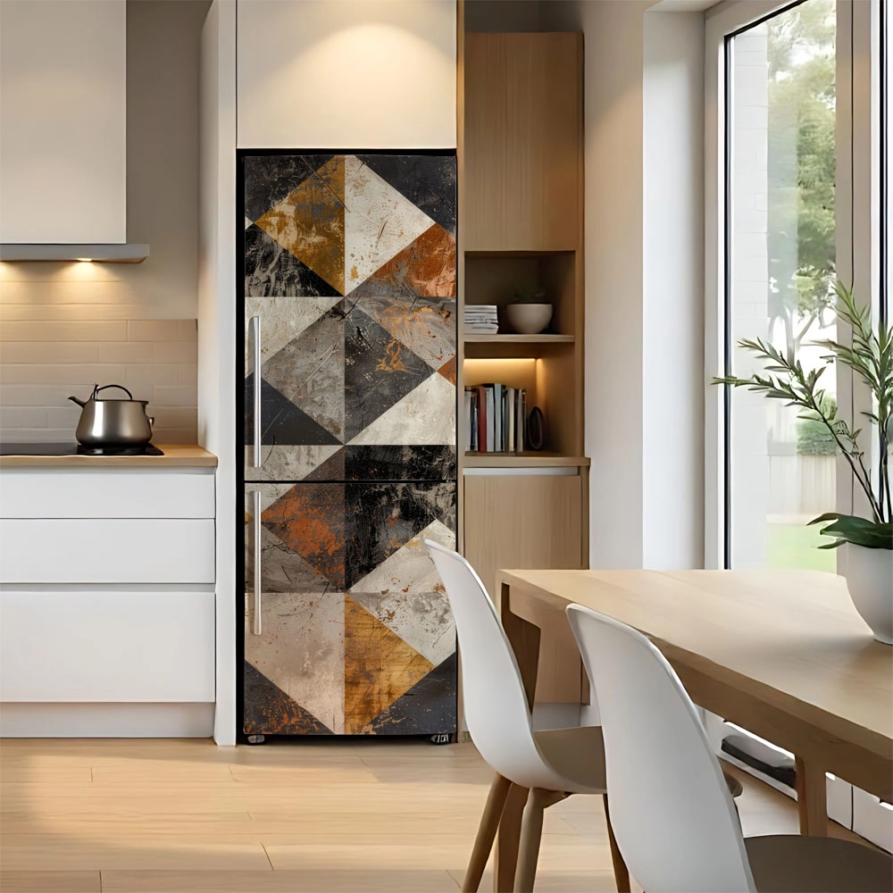Αυτοκόλλητο ψυγείου MARBLE BROWN GEOMETRICAL