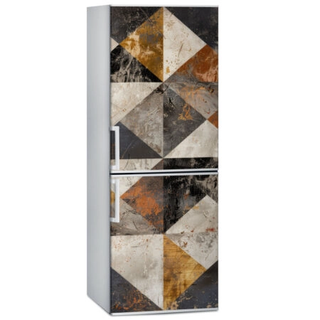 Αυτοκόλλητο ψυγείου MARBLE BROWN GEOMETRICAL - Απομιμηση υλικων