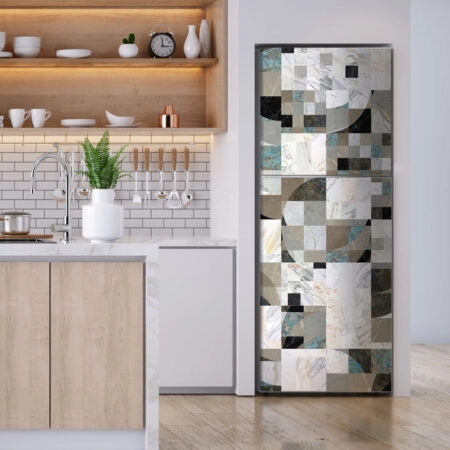 Αυτοκόλλητο ψυγείου MARBLE TILES GEOMETRICAL - Απομιμηση υλικων Sticky 1