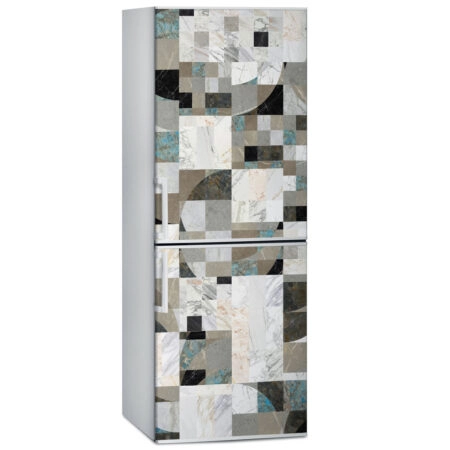 Αυτοκόλλητο ψυγείου MARBLE TILES GEOMETRICAL - Απομιμηση υλικων