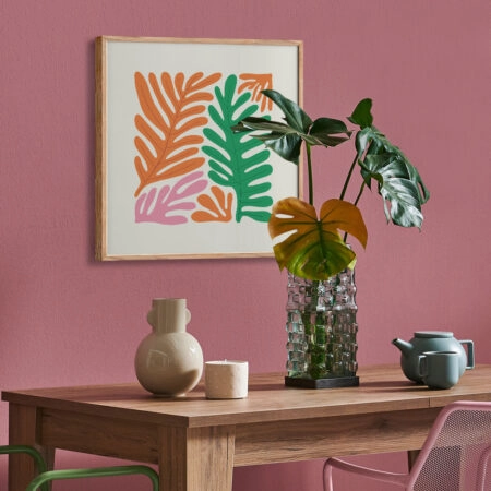 Πόστερ MATISSE STYLE TROPICAL GREEN ORANGE AND PINK LEAVES - Abstract - Αφηρημένα