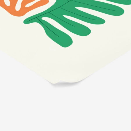 Πόστερ MATISSE STYLE TROPICAL GREEN ORANGE AND PINK LEAVES - Abstract - Αφηρημένα Sticky 2
