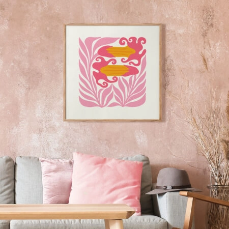 Πόστερ MATISSE STYLE TROPICAL ORANGE AND PINK FLOWERS - Abstract - Αφηρημένα