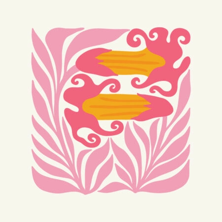Πόστερ MATISSE STYLE TROPICAL ORANGE AND PINK FLOWERS - Abstract - Αφηρημένα Sticky 3