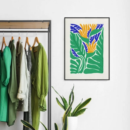 Πόστερ MATISSE STYLE TROPICAL ORANGE BLUE AND GREEN PLANTS - Abstract - Αφηρημένα