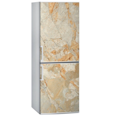 Αυτοκόλλητο ψυγείου ORANGE AND BEIGE MARBLE - Απομιμηση υλικων