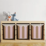 Αυτοκόλλητα για Κουτιά Αποθήκευσης Trofast PINK AND BROWN STRIPES